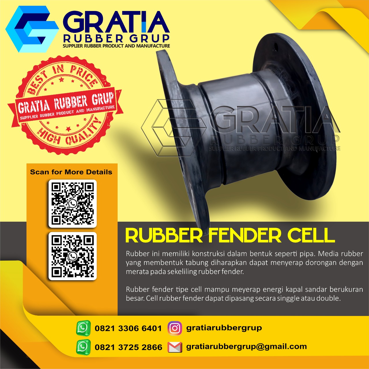 Supplier Rubber Fender Berkualitas  Melayani Pengiriman Ke Jakarta Pusat Hub 0821 3306 0461