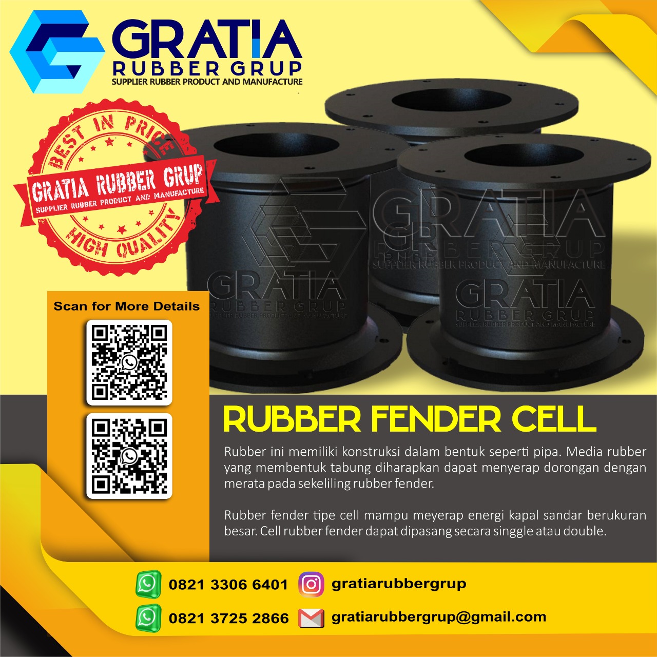 Supplier Rubber Fender Murah Dan Berkualitas  Melayani Pengiriman Ke Pasangkayu Sulawesi Hub 0821 3306 0461