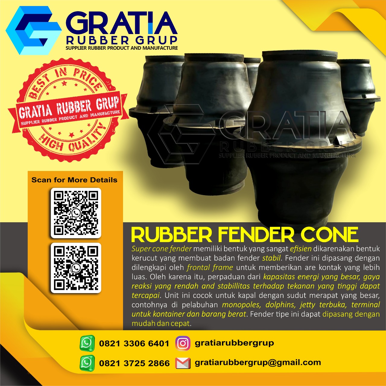 Supplier Rubber Fender Boat Berkualitas  Melayani Pengiriman Ke Kotamobagu Sulawesi Hub 0821 3306 0461
