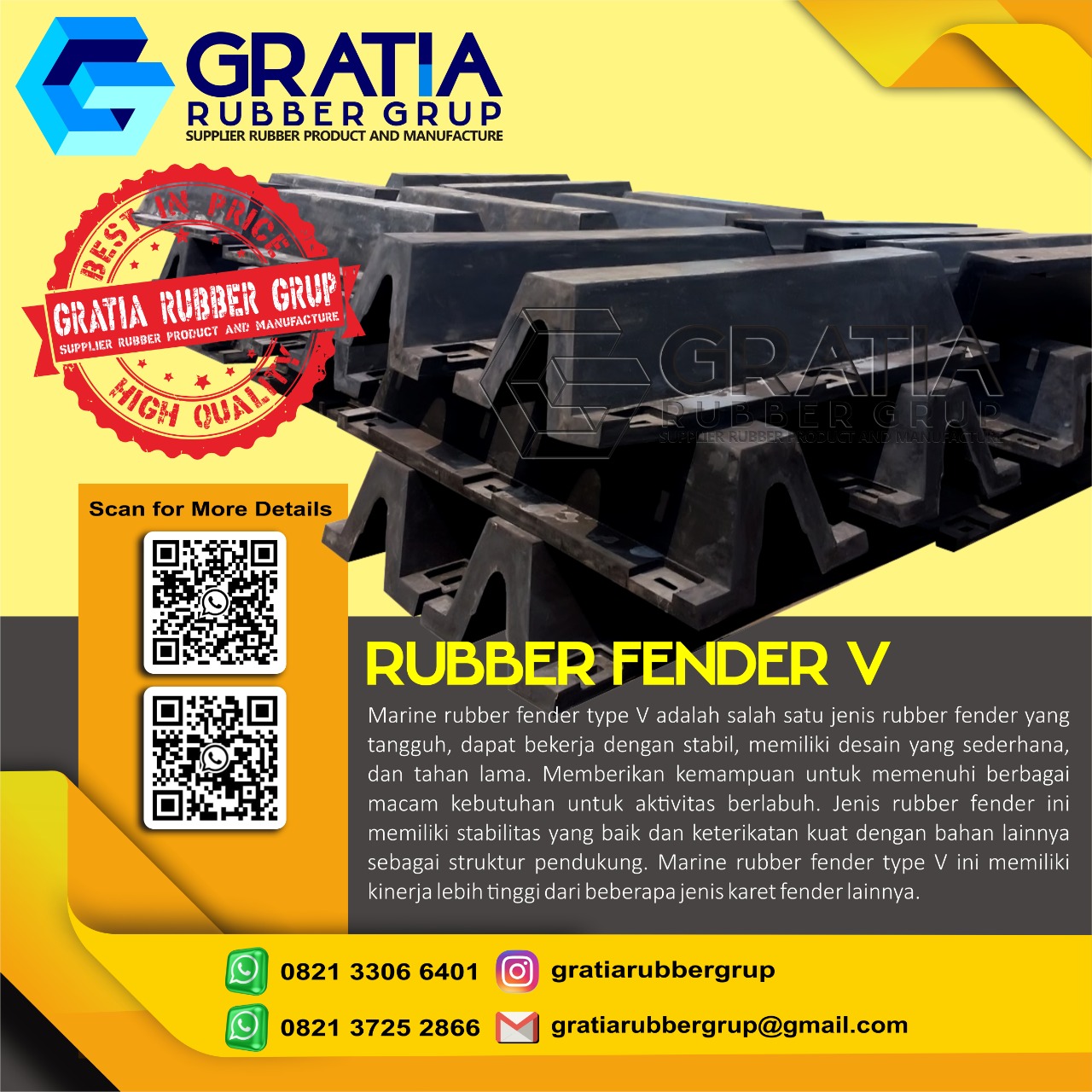 Harga Rubber Fender Murah Dan Berkualitas  Melayani Pengiriman Ke Jakarta Pusat Hub 0821 3306 0461