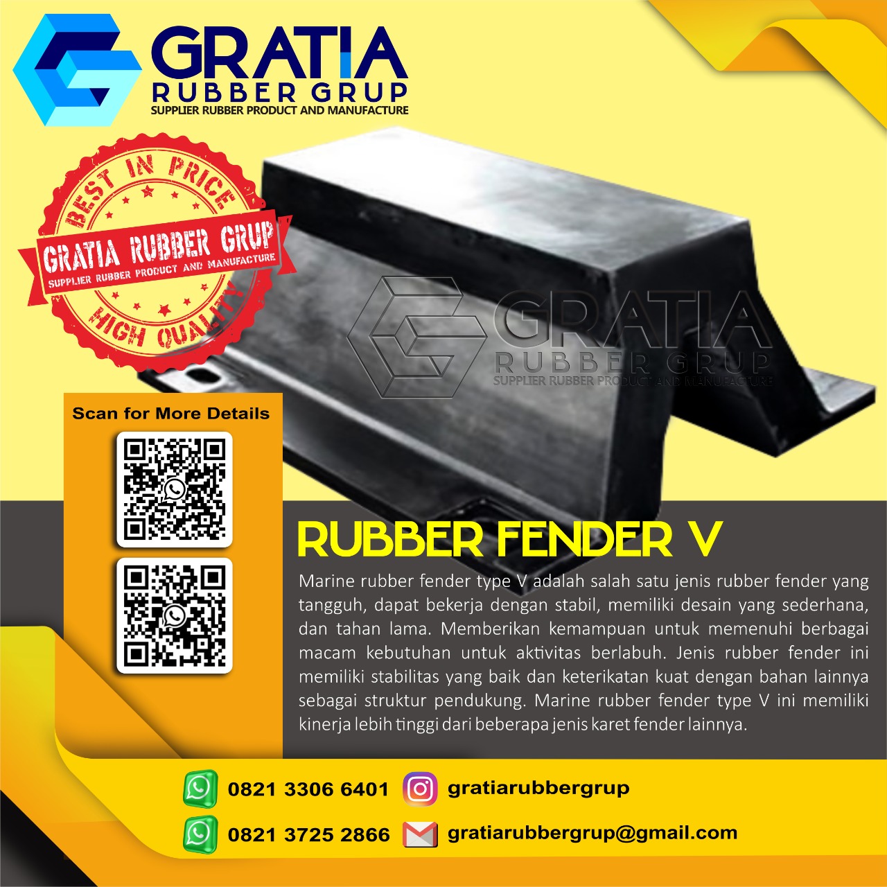 Supplier Rubber Fender Terbaik  Melayani Pengiriman Ke Uluja Palu Sulawesi Tengah Hub 0821 3306 0461