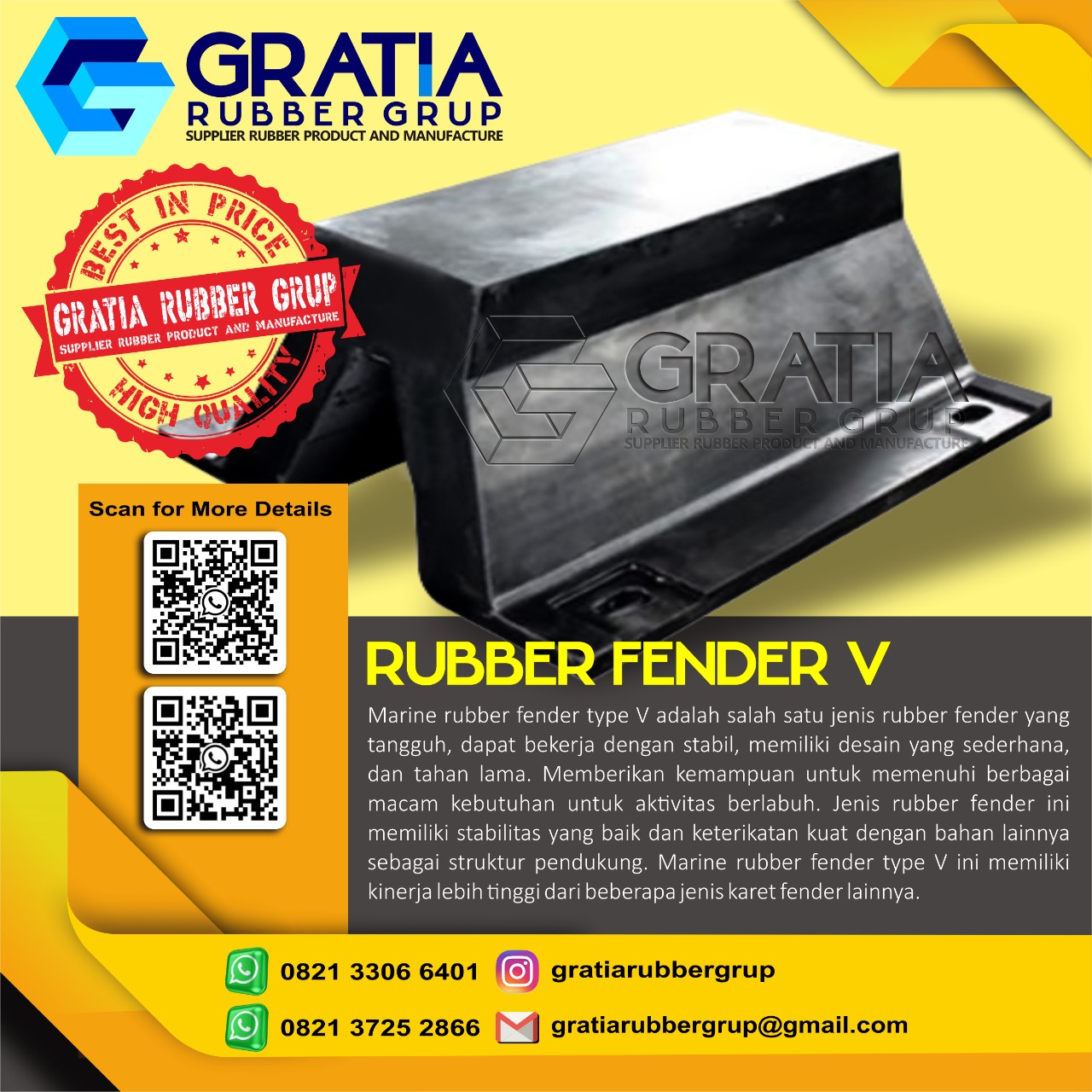 Supplier Rubber Fender Terbaik  Melayani Pengiriman Ke Parepare Sulawesi Hub 0821 3306 0461