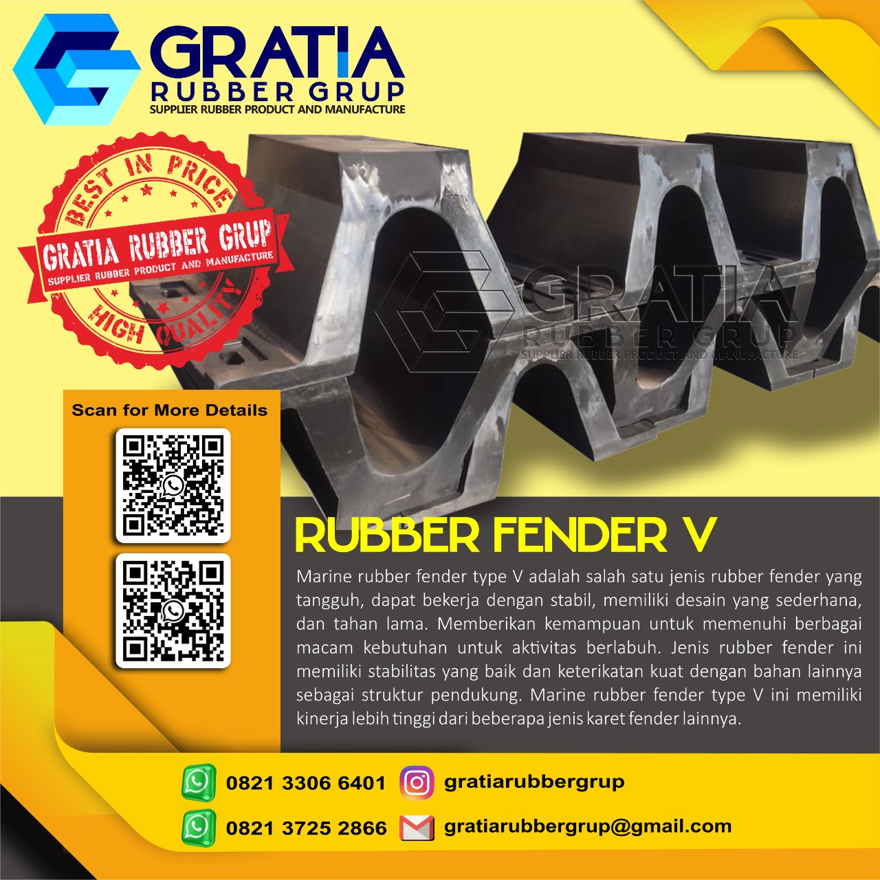 Supplier Rubber Fender Berkualitas  Melayani Pengiriman Ke Palu Sulawesi Hub 0821 3306 0461