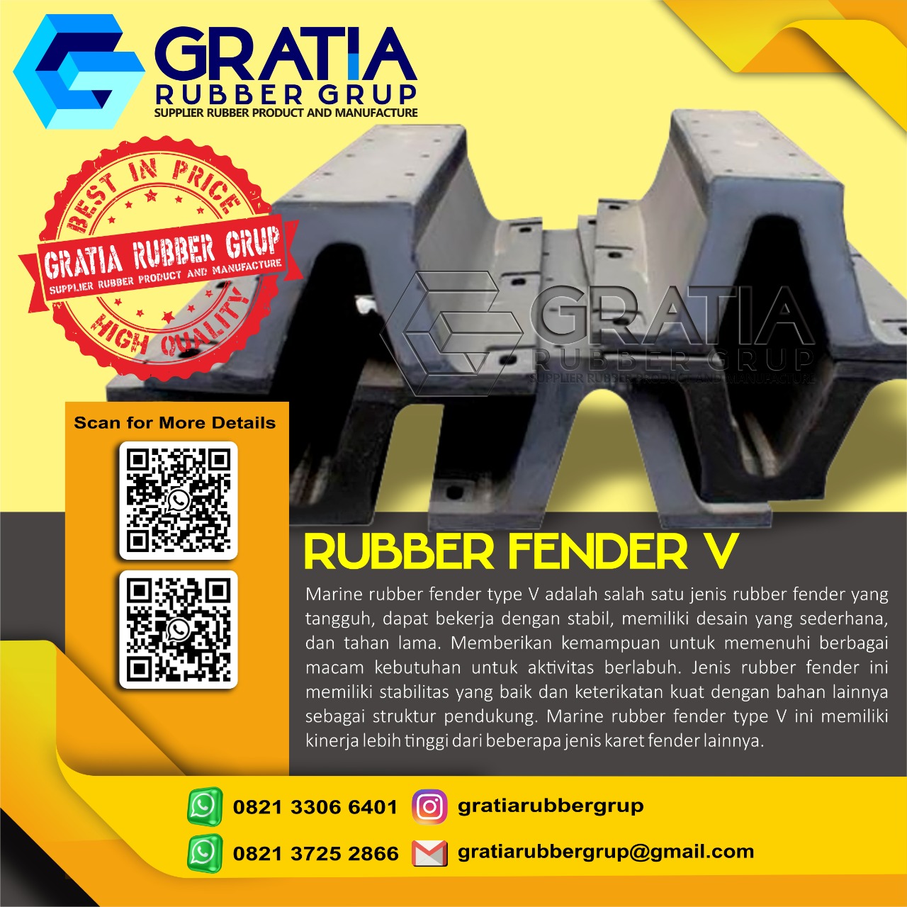 Supplier Rubber Fender Berkualitas  Melayani Pengiriman Ke Palembang Sumatera Selatan Hub 0821 3306 0461