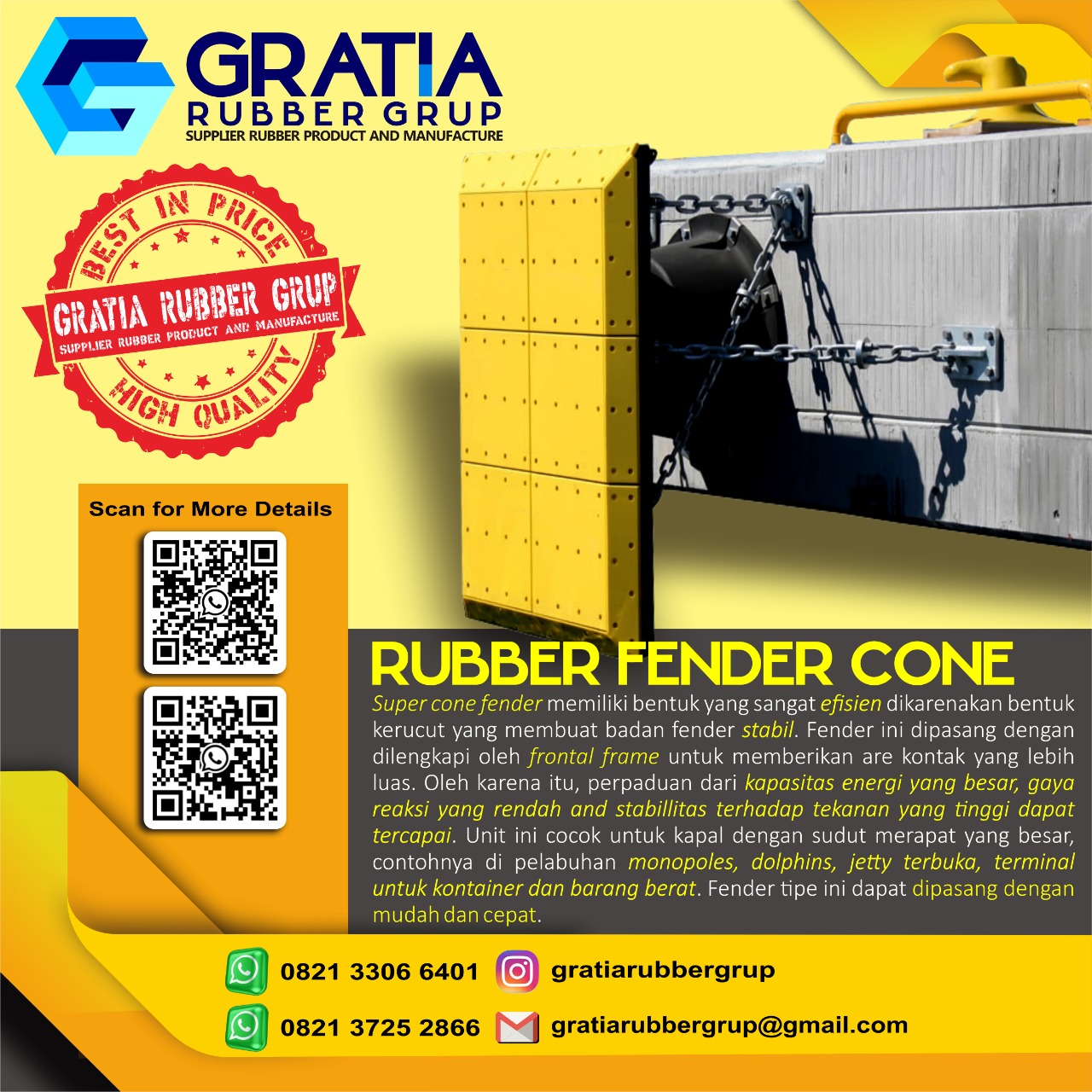 Distributor Rubber Fender Terlengkap  Melayani Pengiriman Ke Bitung Sulawesi Hub 0821 3306 0461