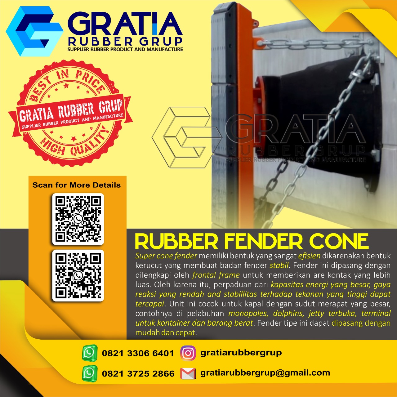 Distributor Rubber Fender Boat Berkualitas  Melayani Pengiriman Ke Palembang Sumatera Selatan Hub 0821 3306 0461