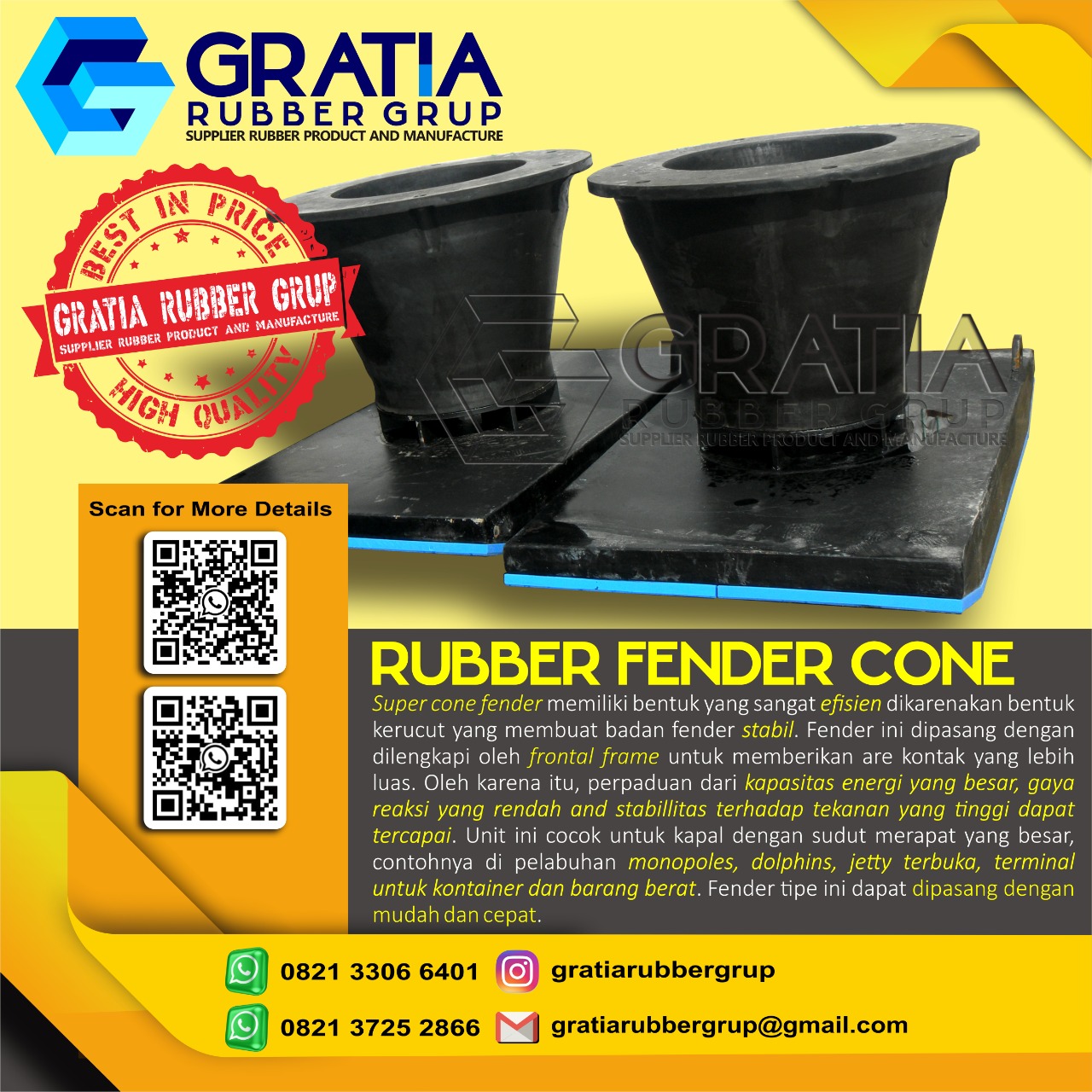 Supplier Rubber Fender Boat Berkualitas  Melayani Pengiriman Ke Pasangkayu Sulawesi Hub 0821 3306 0461